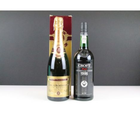 Louis Roederer champagne, brut premier, 750ml, boxed and Croft, late bottled vintage port, 1986, bottled in 1992, 75cl 