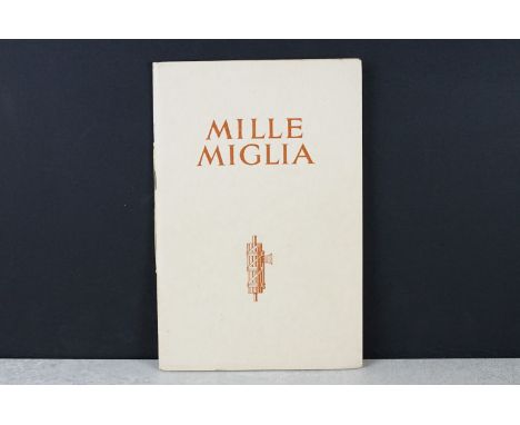 A vintage 1933 Mille Miglia italian car race programme. 