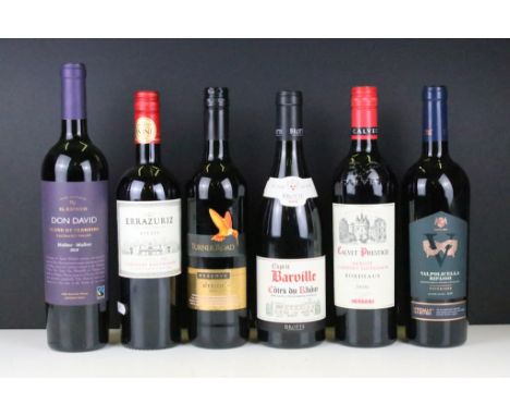 Wine - Six bottles of red wine (75cl) to include Errazuriz Estate 2020 Cabernet Sauvignon (13.5%), Esprit Barville Cotes du R