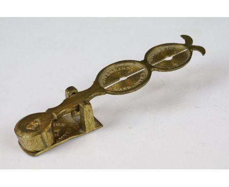 A set of antique brass sovereign scales 