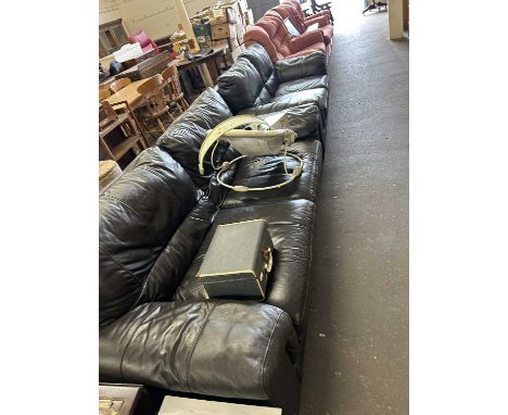 Three seater leather sofa and matching two seater leather sofa