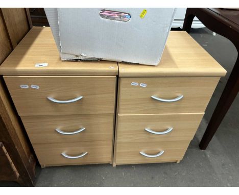 Pair of light wood bedside cabinets