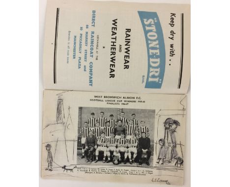 MANCHESTER CITY PROGRAMME LS LOWRY SKETCH - A 1967 Manchester City football programme with a sketch of figures and animals ar