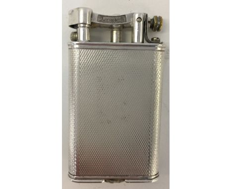SILVER DUNHILL LIGHTER - A George V art deco hallmarked silver Dunhill pocket lighter. Engraved with EVE, date code for Londo