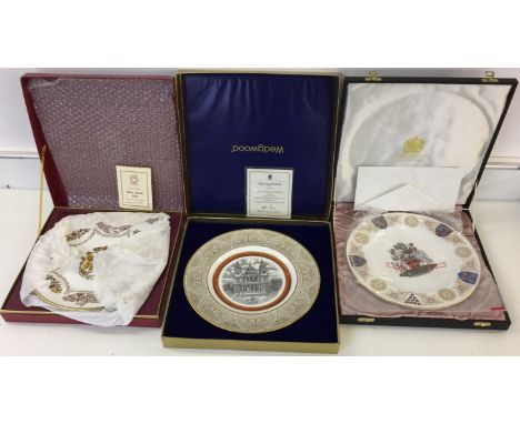 LIMITED EDITION PLATES - Three plates in presentation boxes, To include a Caverswall Silver Jubilee 1972 with booklet, A Spod