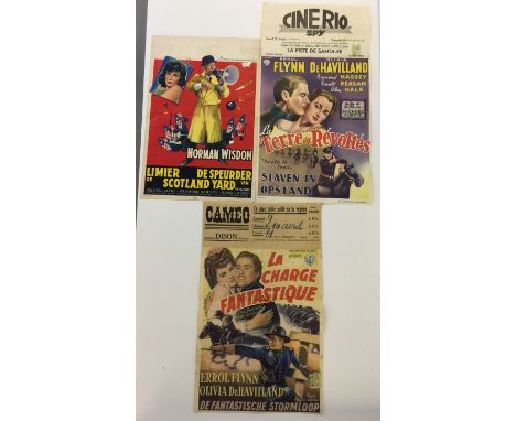 EARLY BELGIAN FILM POSTERS - 3 original folded posters to include a 14 x 21" poster for 'On The Beat' with small tear/hole, a