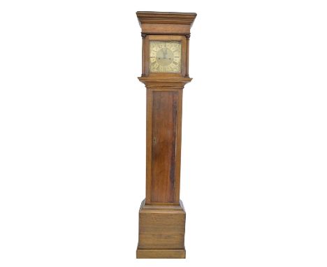 Blackbourn Oakham early 19th-century longcase clock, 8-day movement striking on a single bell, brass ten-inch dial supported 