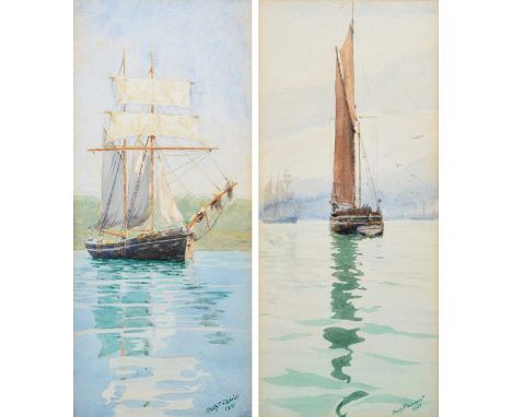 Philip Thomson Gilchrist R.B.A. (British 1865-1956) Maritime scenes with sailing ships, both signed and dated 1901, watercolo