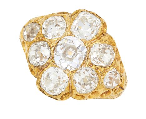 ANTIQUE 4.00 CARAT DIAMOND RING set with old cut diamonds totalling approximately 4.00 carats, size K / 5, 5.2g.