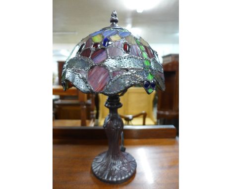 A small Tiffany style lamp