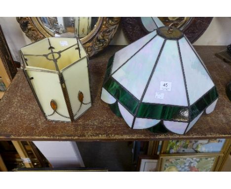 A Tiffany style light shade and one other