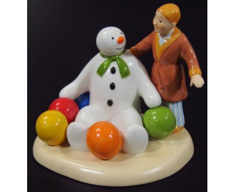 A Coalport Characters The Snowman figure, Soft Landing, first edition, printed marks beneath, 8cm high.