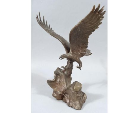 A Ronald Van Ruyckevelt bronze figure, Wings Of Glory, labelled beneath, 24cm high.