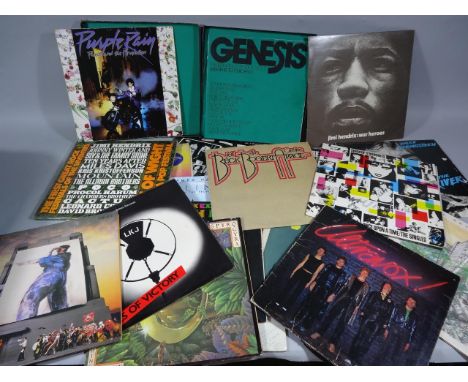 Various records, 33 rpm, etc., box sets, Genesis, other records, Jimi Hendrix, Ultravox, Barclay James, Pete Townsend Who Cam