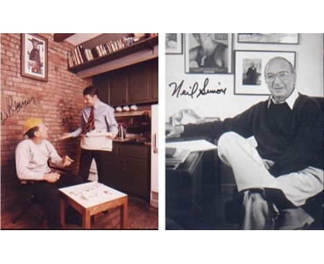  The Odd Couple. Neil Simon, Jack Klugman & Tony Randall signed 10 x 8 inch scene from The Odd Couple TV series signed by Ton