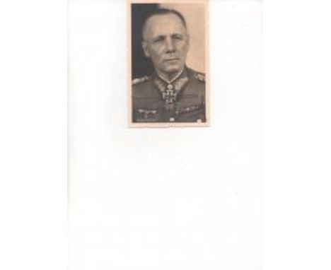  Field Marshal Erwin Rommel, popularly known as the Desert Fox signed his Hoffmann card. Earned the respect of both his own t
