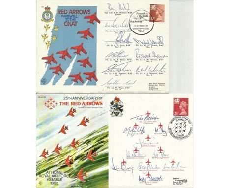  Red Arrow signed collection consisting of 4 FULL TEAM signed covers 1975, 1989, 1979 x 2. Good condition  