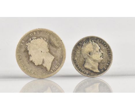 A George III Silver Sixpence and a George IV Silver Shilling, Latter Rubbed