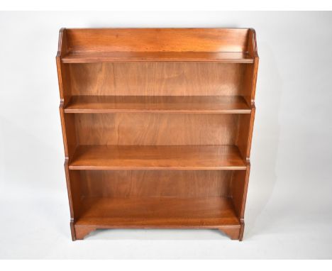 A Mid/Late 20th Century Mahogany Waterfall Four Shelf Bookcase, 92cms Wide