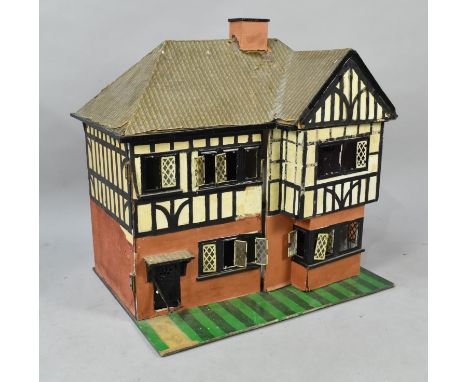 A Vintage Half Timbered Dolls House with Some Furniture, Condition Issues, 66cms Wide