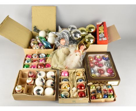 A Collection of Various Vintage and Later Christmas Baubles, Decorations etc