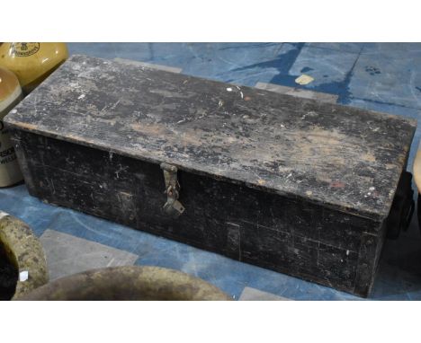 A Vintage Pine Tool Chest with Contents, 102cm wide