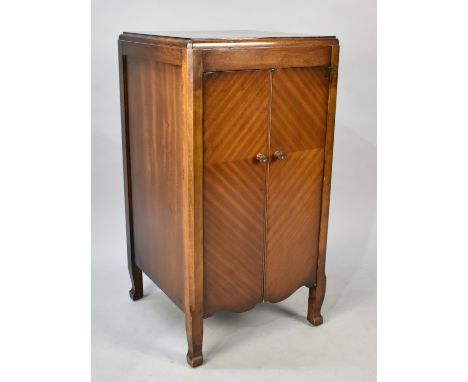 An Edwardian Mahogany Sheet Music Cabinet with Fitted Shelved Inner, 43cms Square