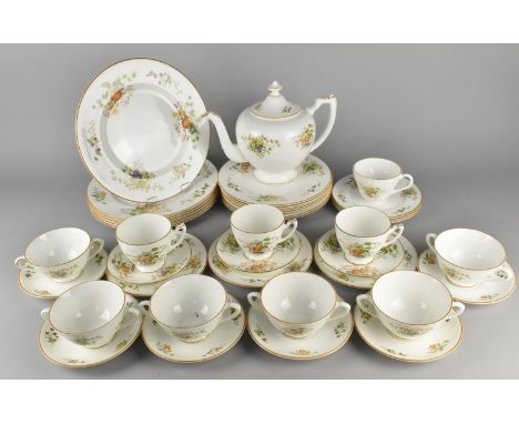 A Coalport Wenlock Fruit Service to Comprise Teapot, Three Plus One Cups, Three Saucers, Six Side Plates, Six Large Plates, S