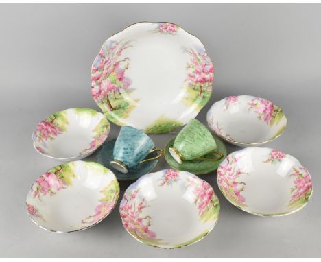 A Royal Albert Blossom Time Fruit Set to Comprise Large Serving Bowl and Five Bowls Together with Two Royal Albert Gossamer C