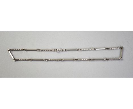 A Vintage Silver Necklace, Stamped HG&amp;S (Possibly Henry Griffiths and Sons), Plain and Wrythen Batton Links, Hallmarked f