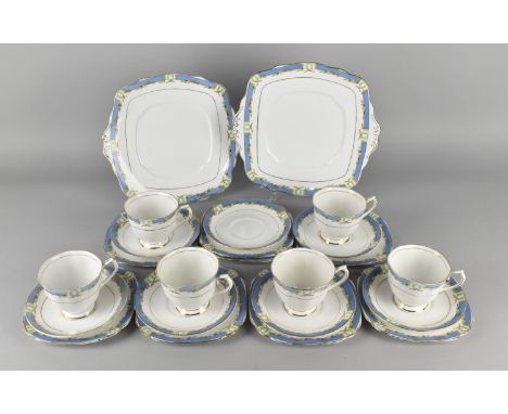 A Royal Albert Crown China Tea Set (Pattern 5799) to Comprise Six Cups, Seven Saucers, Eight Side Plates, Two Cake Plates