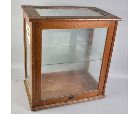 A Philip Harris Scientific Scale Case now Converted to Shop Counter Display with Inner Shelf, 45cms Wide and 49.5cms High