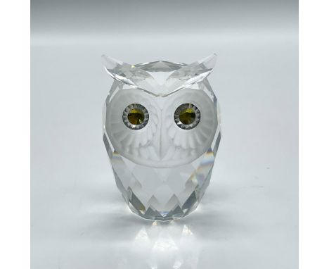 Part of the Woodland Friends collection this clear faceted crystal figure has a frosted face and colored eyes. Swarovski back
