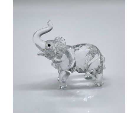 Part of the Rare Encounters collection. A clear crystal figure of an adorable elephant with black crystal eyes. Swarovski swa