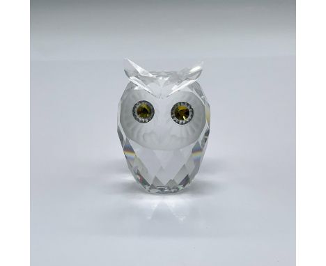 Part of the Woodland Friends collection. A clear crystal body with frosted face and yellow-colored crystal eyes. Swarovski sw