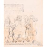 Attributed to Thomas Rowlandson (1756-1827) - Pen and ink sketch - Caricature, In The Physician's