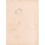 Gilbert Stuart Newton (1794-1835) - Pencil drawing - Study of a seated young woman, her head