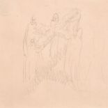 Stanley Spencer (1891-1959) - Pencil Drawing - Figures carrying the cross, with studio stamp, 4ins x