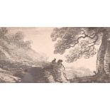 Henry William Burgess (act. circa 1809-1844) - pencil drawing - "View from Richmond Hill", signed,