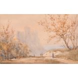 Circle of Albert Goodwin, 'Arundel Castle', watercolour, signed with initials A. G., 5.5" x 9".