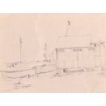Frank Short (1857-1945) - Three pencil sketches - "Deal", scene showing fishermen's huts and fishing
