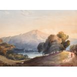 Attributed to John Varley (1778-1842) - Three watercolours - Rural landscapes, two with ruined