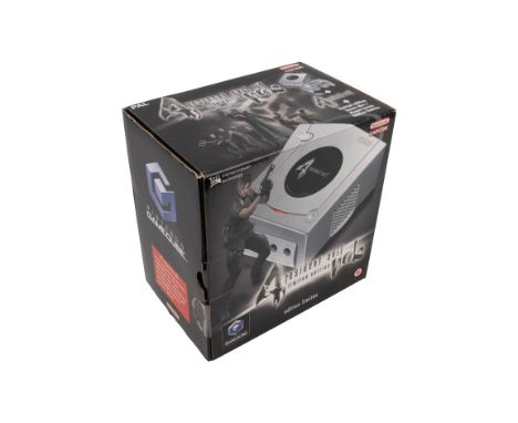 This lot contains a boxed and unused Nintendo Gamecube. This is the Resident Evil 4 limited edition console that includes a s