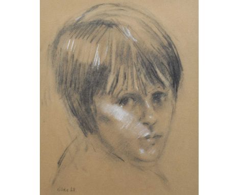 Harold Riley (British 1934-) Portrait of a girl Signed and dated '68, charcoal and pastel.24.5 x 20cm (framed 35.5 x 30.5cm)A