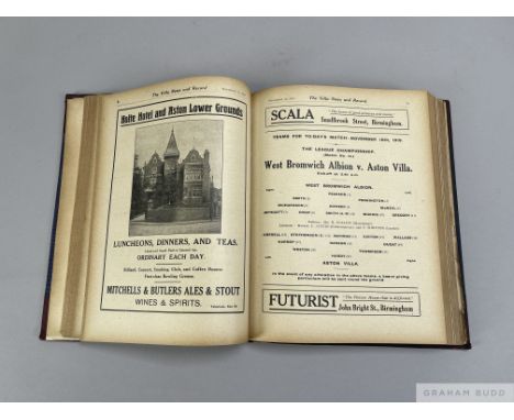 Bound volume of Aston Villa home match programmes, 1919-20 F.A.Cup-Winning season No.366, Vol. X. Derby County to Birmingham,