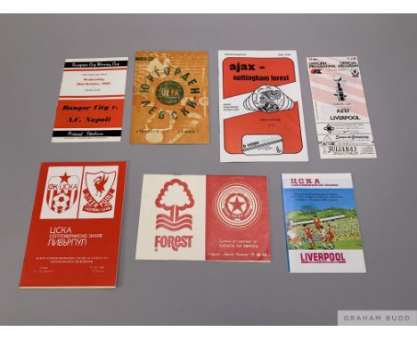 A nice selection of European Cup and Cup Winners Cup home and away programmes from the 60's and 70's including Liverpool, Not