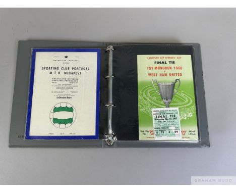 A collection of European Cup Winners' Cup final programmes, comprising 1961, 1962 (final and replay), 1963 (with souvenir edi