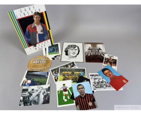 A collection of football postcards, photographs and pictures, with an emphasis on modern editions, b&w team photographs, play