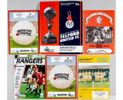 Darlington season 1989-90 programmes, promotion season back to League from GM Vauxhall Conference,homes full set including al
