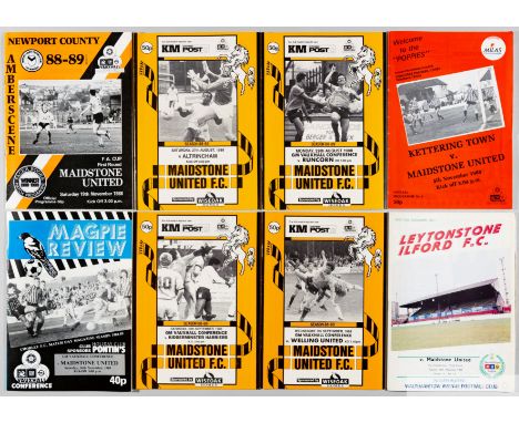 Maidstone collection of programmes for final season as Non-League team, 1988-89,full set of homes (33) and others Cups, frien